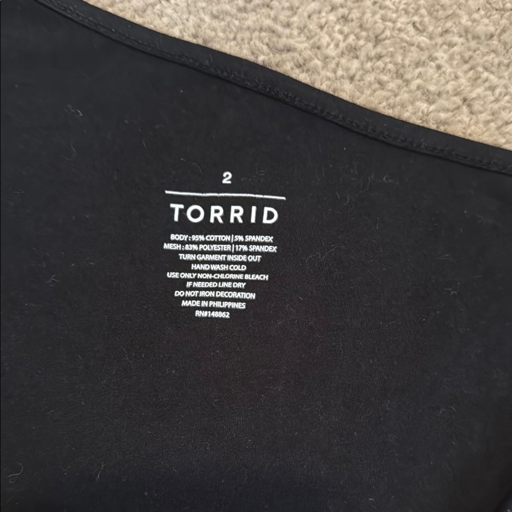 Torrid Black Asymmetrical Long Sleeve Top - Picture 2 of 5